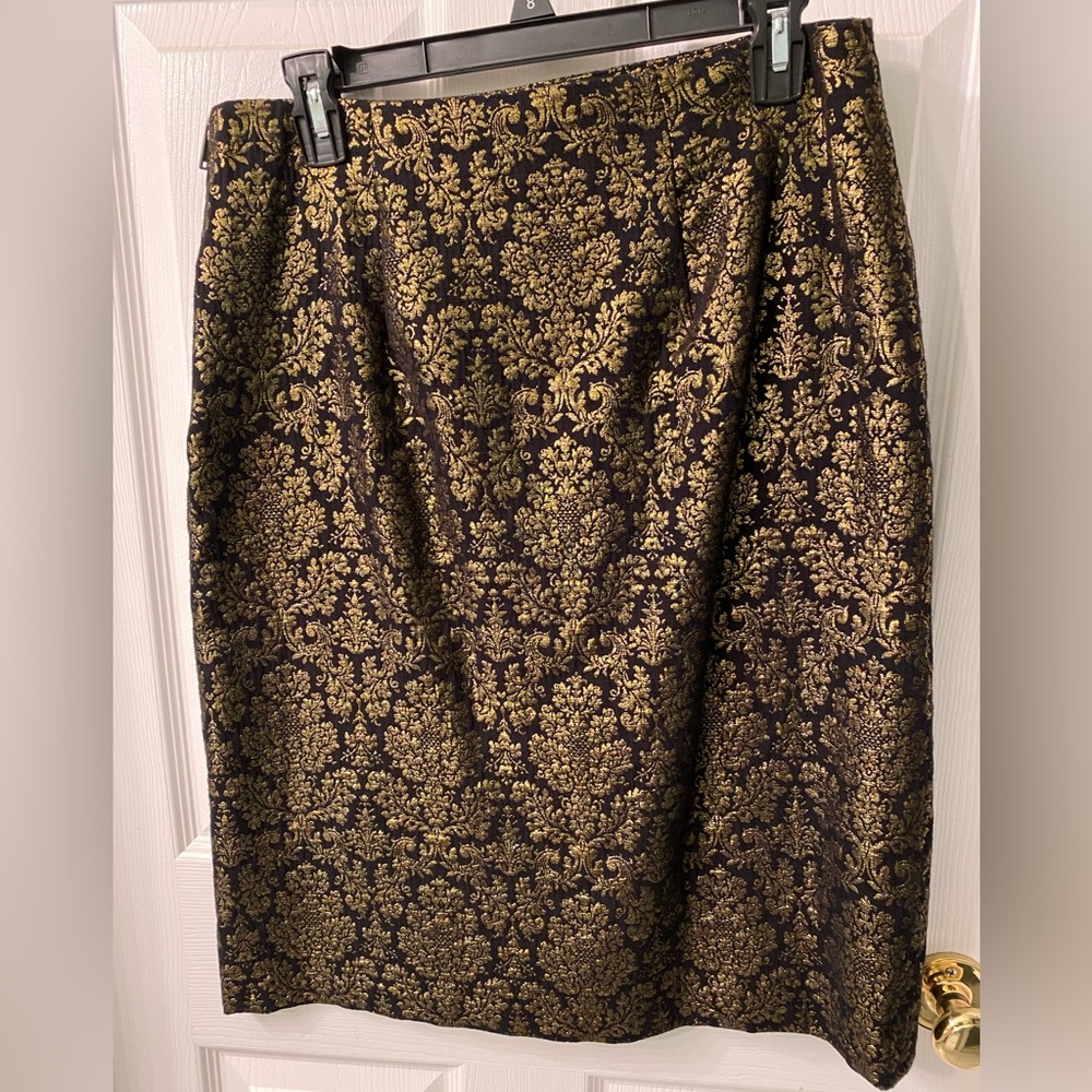Worthington size 8 bronze and black pencil skirt